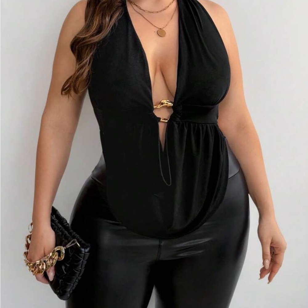 Elegant Black Halter Top